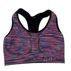 Calvin Klein Reversible Performance Racerback Sports Bra Black Muti Size XS